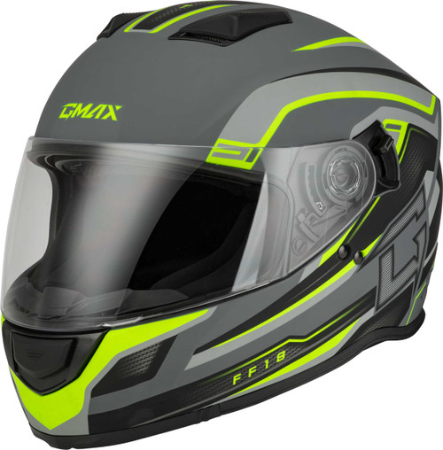 GMAX Ff-18 Drift Helmet Matte Grey/Hi-Viz Sm F1181334