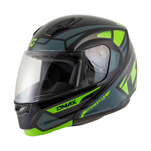 GMAX Md-04 Sector Helmet Black/Grn/Wht Sm M1043774
