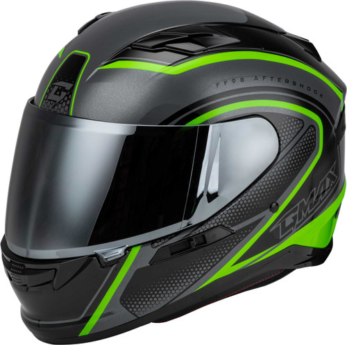 GMAX Ff-98 Aftershock Helmet Grey/Neon Green Sm F1984764-DOT