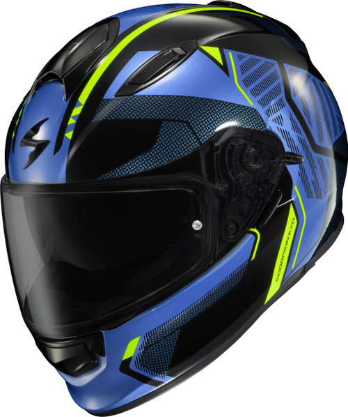 SCORPION EXO Ryzer Full-Face Helmet Switch Blue/Hi-Viz Lg RYZ-1205