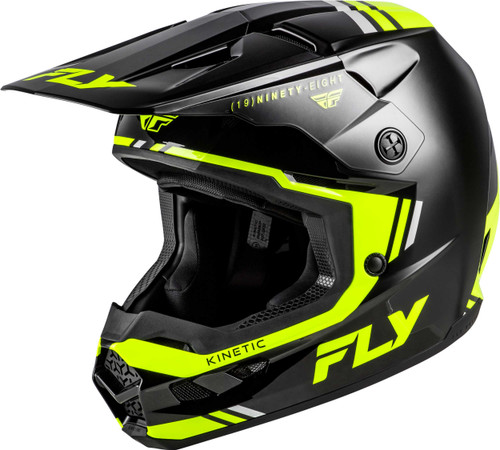 FLY RACING Kinetic Verdict Helmet Black/Hi-Vis/Grey Lg 73-8723L