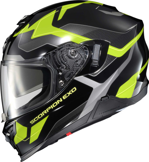 SCORPION EXO Exo-T520 Full Face Helmet Zuse Black/Hi-Viz Sm T52-1203