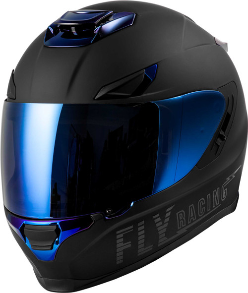 FLY RACING Sentinel Recon Helmet Matte Black/Blue Chrome 2X 73-84282X