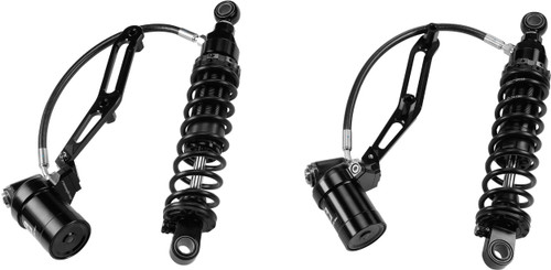 HARDDRIVE Touring Remote Res Shocks 14" Std Weight Billet Bracket R0800235-1