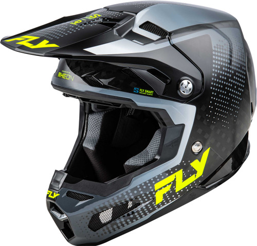 FLY RACING Yth Formula S Carbon Protocol Hlmt Blk Carbon/Grey/Hi-Vis Yl 73-4464YL