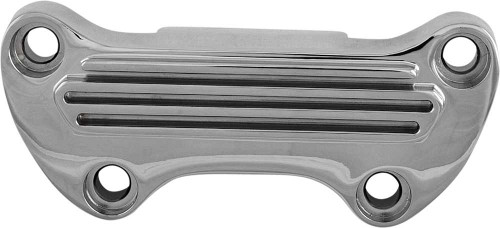 HARDDRIVE H-Bar Clamp Finned W/ Skirt Chrome 03-0106