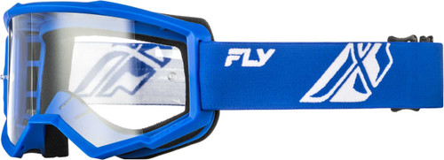 FLY RACING Focus Goggle Blue/White W/ Clear Lens 37-51162