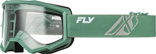 FLY RACING Focus Goggle Olive/Grey W/ Clear Lens 37-51163