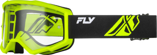 FLY RACING Focus Goggle Black/Hi-Vis W/ Clear Lens 37-51165