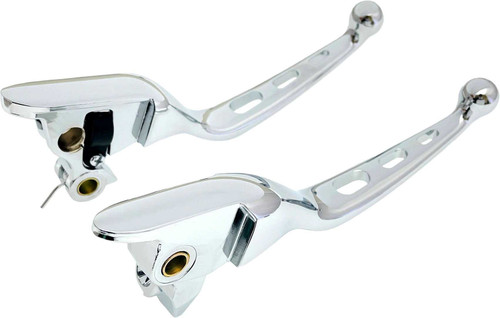 HARDDRIVE 3-Hole Lever Set Chrome Flt 21-25 Cbl Clutch 053844