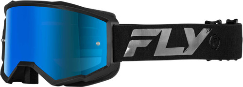 FLY RACING Youth Zone Goggle Black/Black W/ Sky Blue Mirror/Smoke Lens 37-51525Y