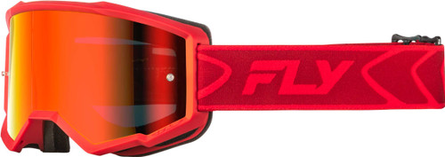 FLY RACING Zone Goggle Red/Crimson W/ Red Mirror/Smoke Lens 37-51536