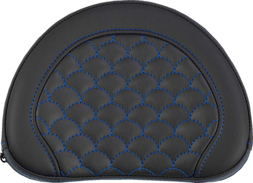 SADDLEMEN Contoured Sissy Bar Pad - Dragon Scale - Blue Stitch 051320901