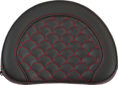 SADDLEMEN Contoured Sissy Bar Pad - Dragon Scale - Red Stitch 051320904