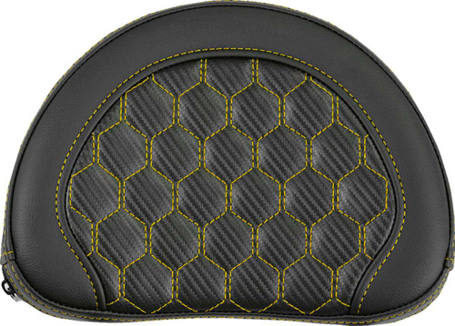 SADDLEMEN Contoured Sissy Bar Pad - Honeycomb - Gold Stitch 051319007