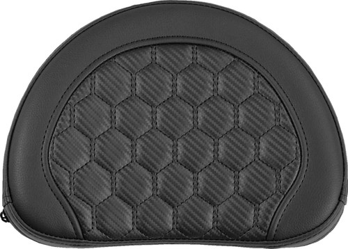 SADDLEMEN Contoured Sissy Bar Pad - Honeycomb - Red Stitch 051319004