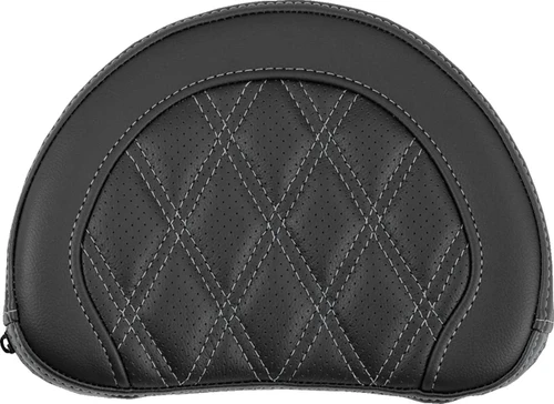 SADDLEMEN Contoured Sissy Bar Pad - Lattice Stitch - Silver Stitch 051318405