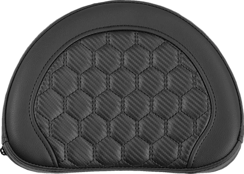 SADDLEMEN Contoured Sissy Bar Pad - Lattice Stitch - Silver Stitch 051318405