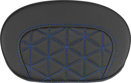 SADDLEMEN Mini Contour Sissy Bar Pad - Tri-Gripper - Blue Stitch 061021101