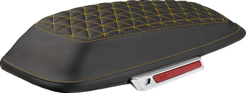 SADDLEMEN Saddlebag Lid Covers - Tri-Gripper - Gold Stitch - FLH/FLT '14-'25 L870-14-21107