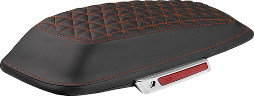 SADDLEMEN Saddlebag Lid Covers - Tri-Gripper - Orange Stitch - FLH/FLT '14-'25 L870-14-21103