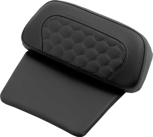 SADDLEMEN Chopped Tour Pak Backrest Pad - Honeycomb - Gray Stitch - FLH/FLT '14-'25 814-07C-19002