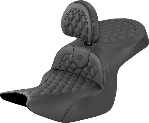 SADDLEMEN Roadsofa Seat - Lattice Stitch - With Backrest - Honda Goldwing '18-'26 H18-07A-182BR