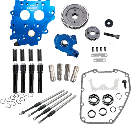 S&S CYCLE Cam Chest Kit without Cams - Gear Drive - Oil Cooled - Black Pushrods - Twin Cam 310-1268