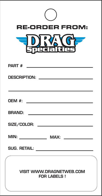 DRAG SPECIALTIES Reorder Tags - Drag Specialties