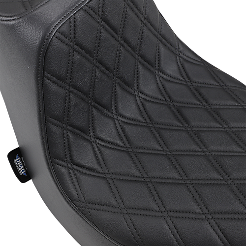 DRAG SPECIALTIES SEATS Predator III Seat - Double Diamond - Black Stitching - FLFB/S '18-'25