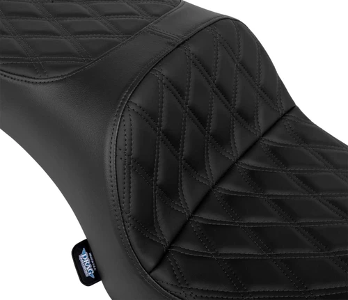 DRAG SPECIALTIES SEATS Freedom Seat - Vinyl/Solar Leather - Double Diamond Black Stitch - Challenger '20-'25/Chieftain '25