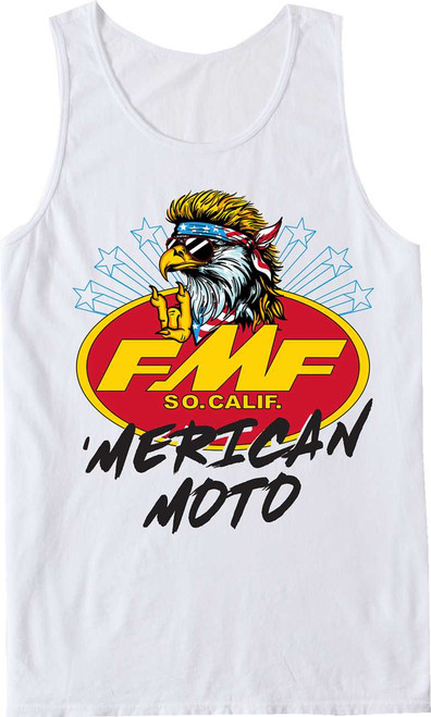 FMF Merican Moto Tank Top - White - 2XL SU26123901-WHT-2X