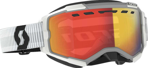 SCOTT Fury LS Snow Cross Goggle - Light Sensitive - White - Red Chrome Lens 278604-0002341