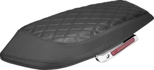SADDLEMEN Saddlebag Lid Covers - Lattice - Carbon Fiber - Gold Stitch - FLH/FLT '14-'24 L870-14-20707