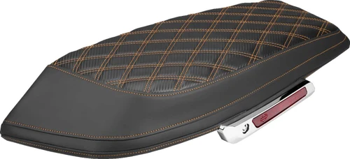 SADDLEMEN Saddlebag Lid Covers - Lattice - Carbon Fiber - Orange Stitch - FLH/FLT '23-'26 L870-23-20703