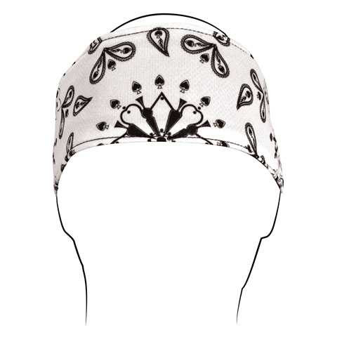 BOBSTER Headband Polyester White Paisley HB009