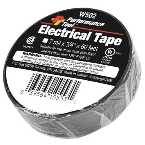 PERFORMANCE TOOL Electrical Tape 3/4" X 60' W502