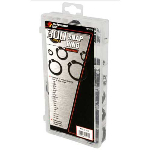 PERFORMANCE TOOL Snap Ring Assortment 300 Pieces W5212