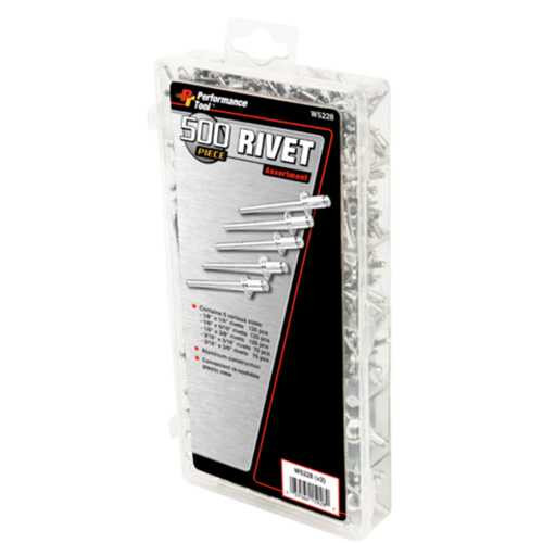 PERFORMANCE TOOL 500 Pc. Rivet Assortment W5228