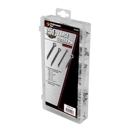 PERFORMANCE TOOL Large Cotter Pin Assortment 150 Pieces W5206
