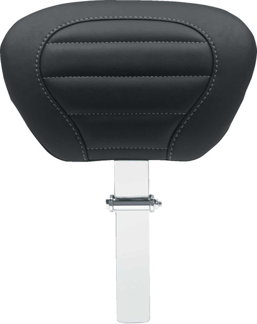 MUSTANG Deluxe Driver Backrest - Black w/ Gunmetal Stitching - FLT/FLH '08-'25 79012GM