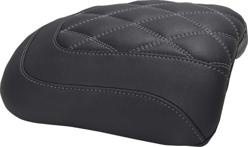 MUSTANG Padded Passenger Seat Cowl - Double Diamond - Gunmetal Stitch - FLT/FLH '23-'25 88611GM