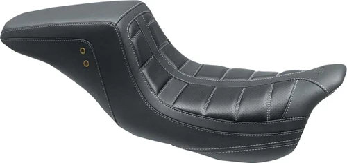 MUSTANG Squareback One-Piece Seat - Tuck and Roll - Black w/ Gun Metal Stitching - FL '08-'25 75239GM