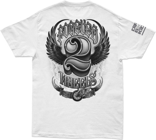 Dbk Two Wheels Tee White Sm AT-TWOWHEELS-WHT-S