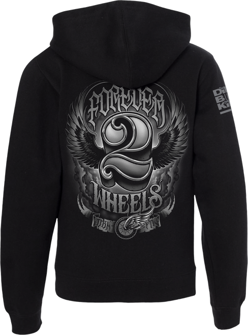 Dbk Two Wheels Youth Hoodie Black Yl YH-TWOWHEELS-L