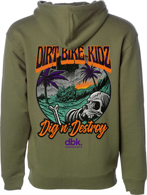 Dbk Boneyard Youth Hoodie Military Green Ys YH-BONEYARD-GRN-S