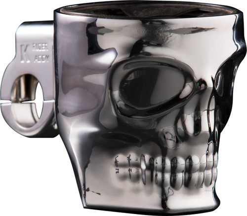 Kruzer Kaddy Skull Bar Mount Holder Chrome 1075