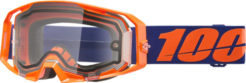 100% Armatic Enduro Moto Goggle Neon Orange Clear 50070-10003