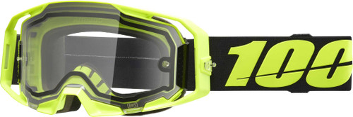 100% Armatic Enduro Moto Goggle Neon Yellow Clear 50070-10004