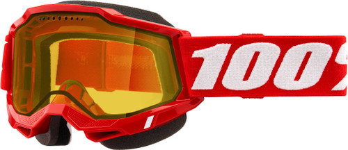 100% Accuri 2 Snowmobile Goggle Red W/ Yellow Lens 50021-10011